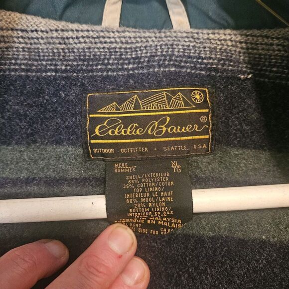 VTG EDDIE BAUER Size XL Mens Wool Lined Mountain Parka Field Jacket WPL9647 - Picture 3 of 11